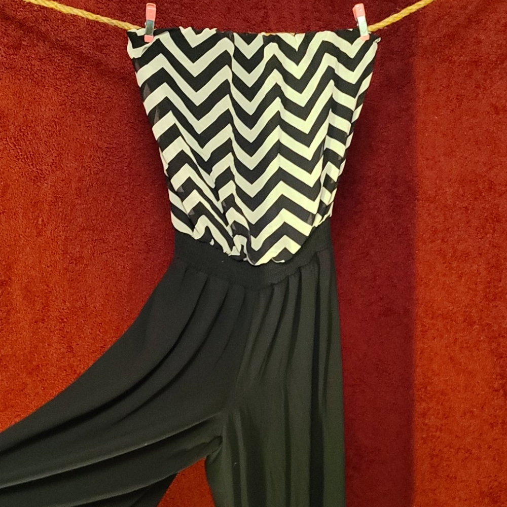 Chevron Striped Jump Suit!